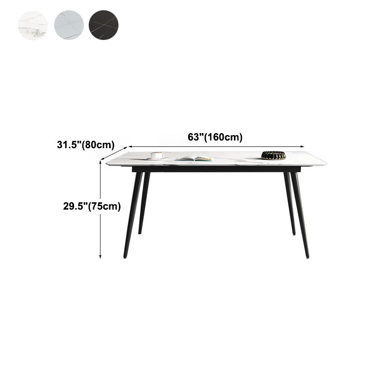 Mesa de piedra rectangular moderna contemporánea 4 patas de la sala de cena