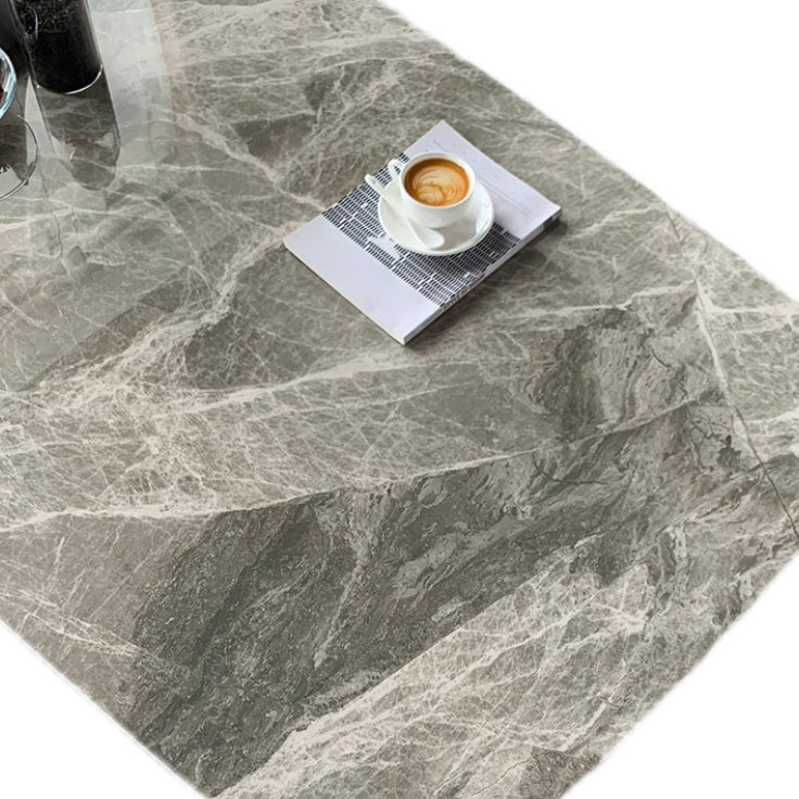Mesa de comedor de piedra rectangular mesa de comedor de lujo tradicional con patas de madera