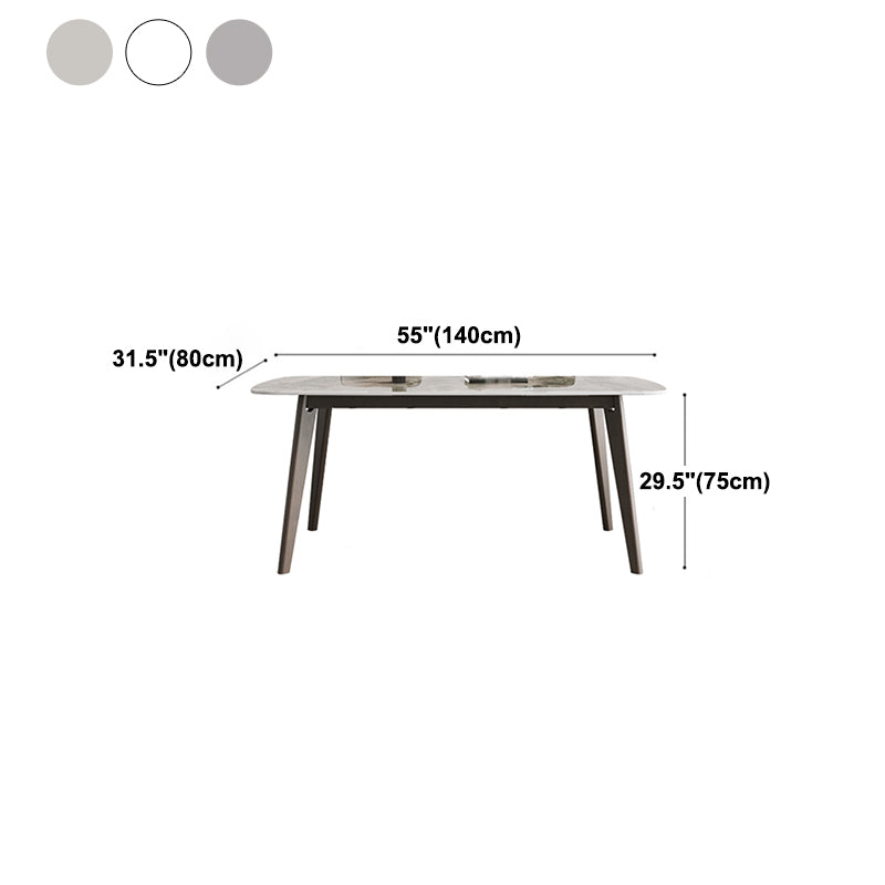 Mesa de comedor rectangular de piedra sinterizada moderna para comedor