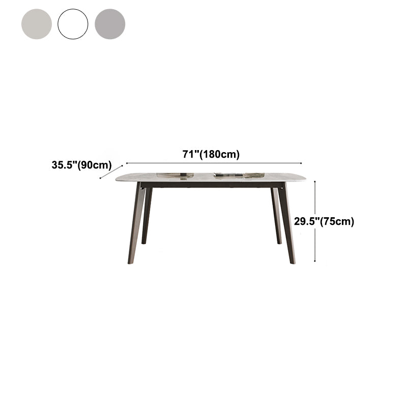 Mesa de comedor rectangular de piedra sinterizada moderna para comedor