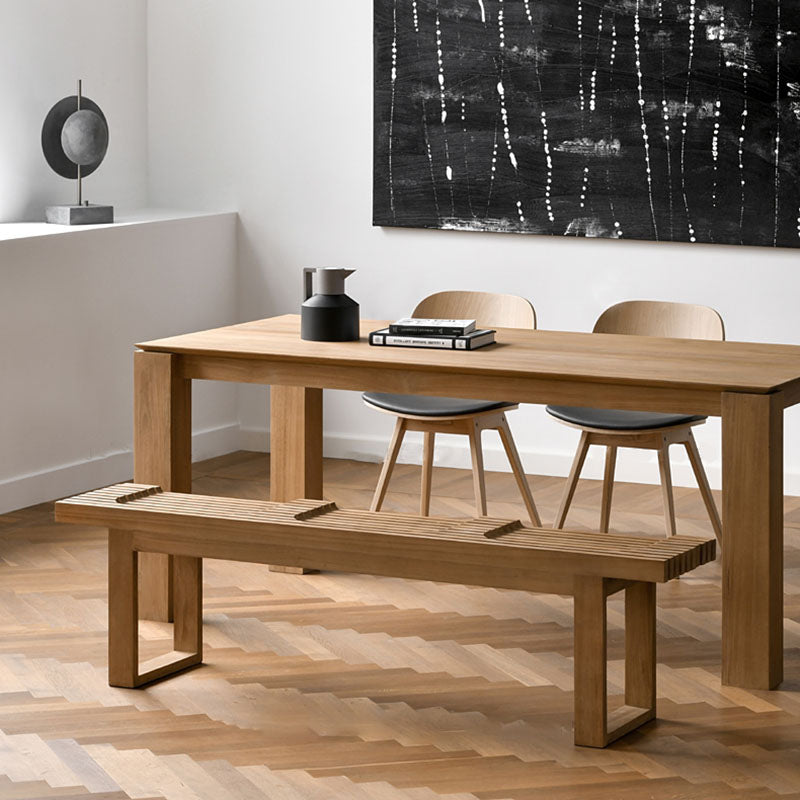 Modern Pine Wood Table for Restaurant Rectangle Dining Table with 4 Legs in Brown