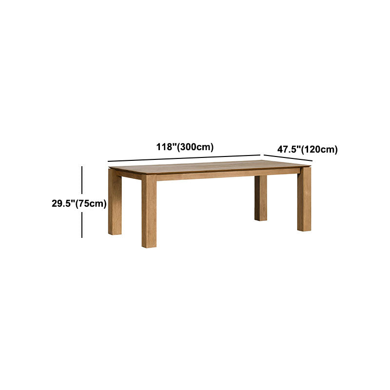 Modern Pine Wood Table for Restaurant Rectangle Dining Table with 4 Legs in Brown