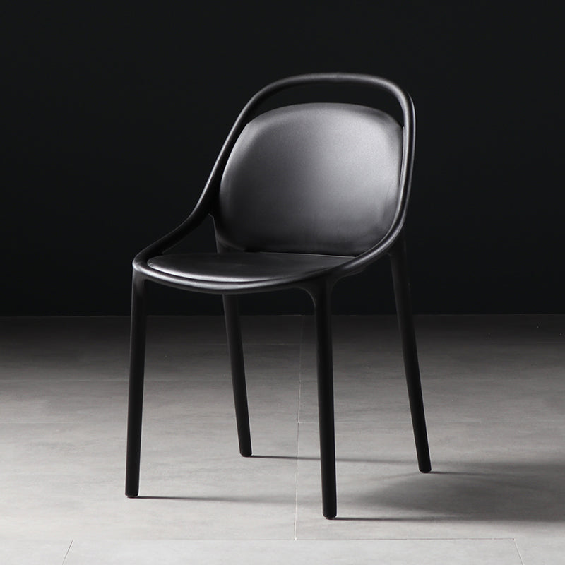 Modern Style Stackable Chairs Dining Armless Chairs with Plastic Legs for Kitchen