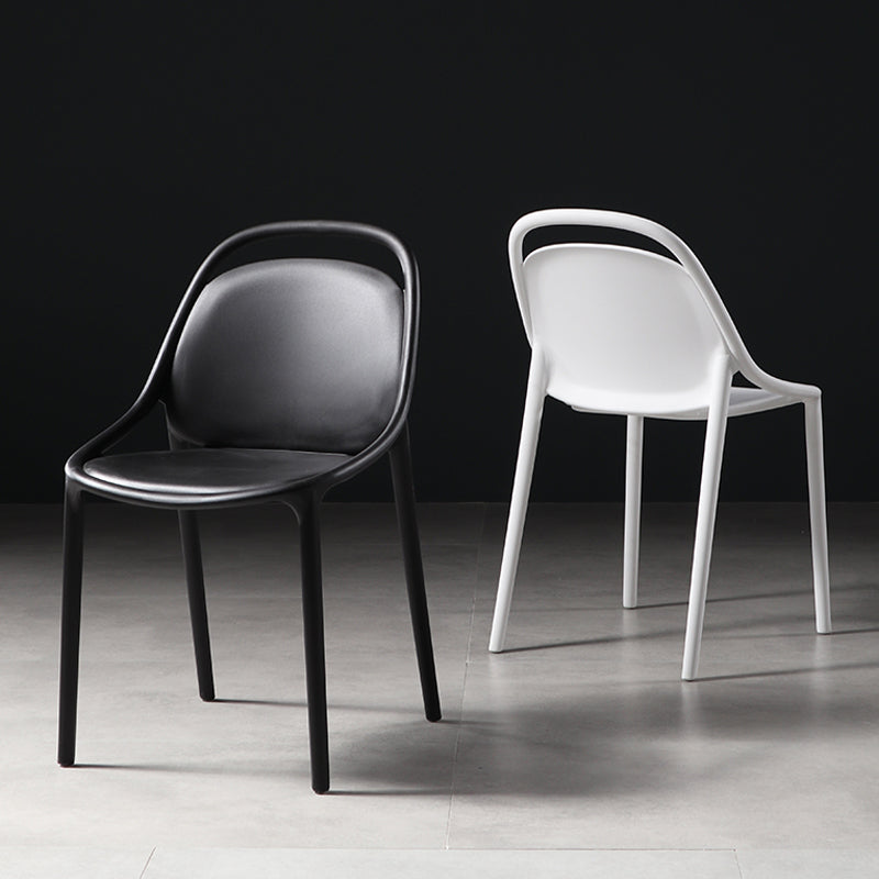 Sillas apilables de estilo moderno, sillas sin brazos con patas de plástico para cocina