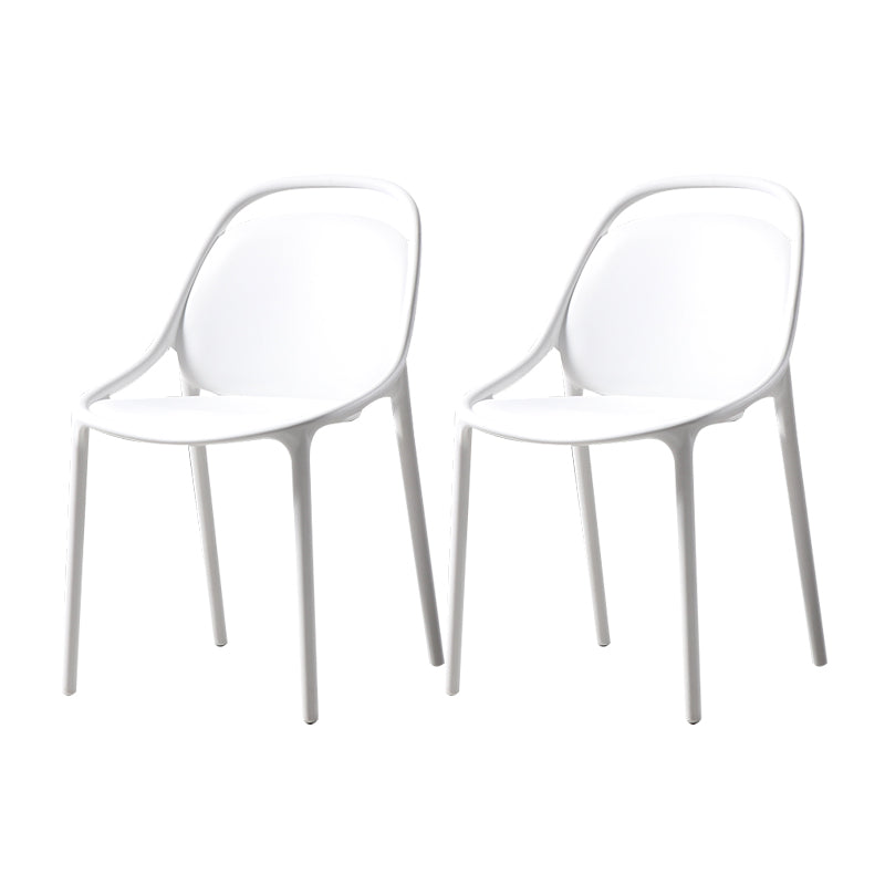 Sillas apilables de estilo moderno, sillas sin brazos con patas de plástico para cocina