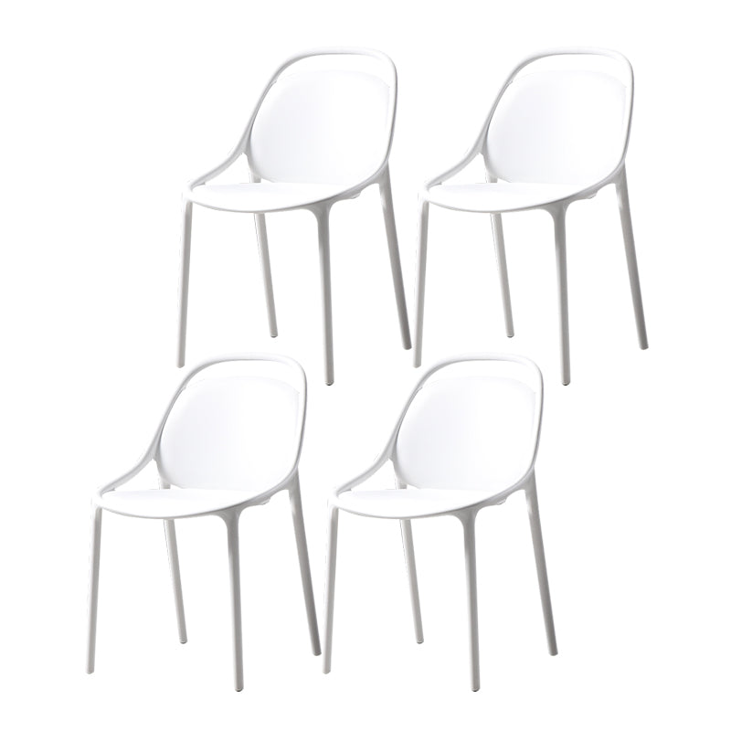 Sillas apilables de estilo moderno, sillas sin brazos con patas de plástico para cocina