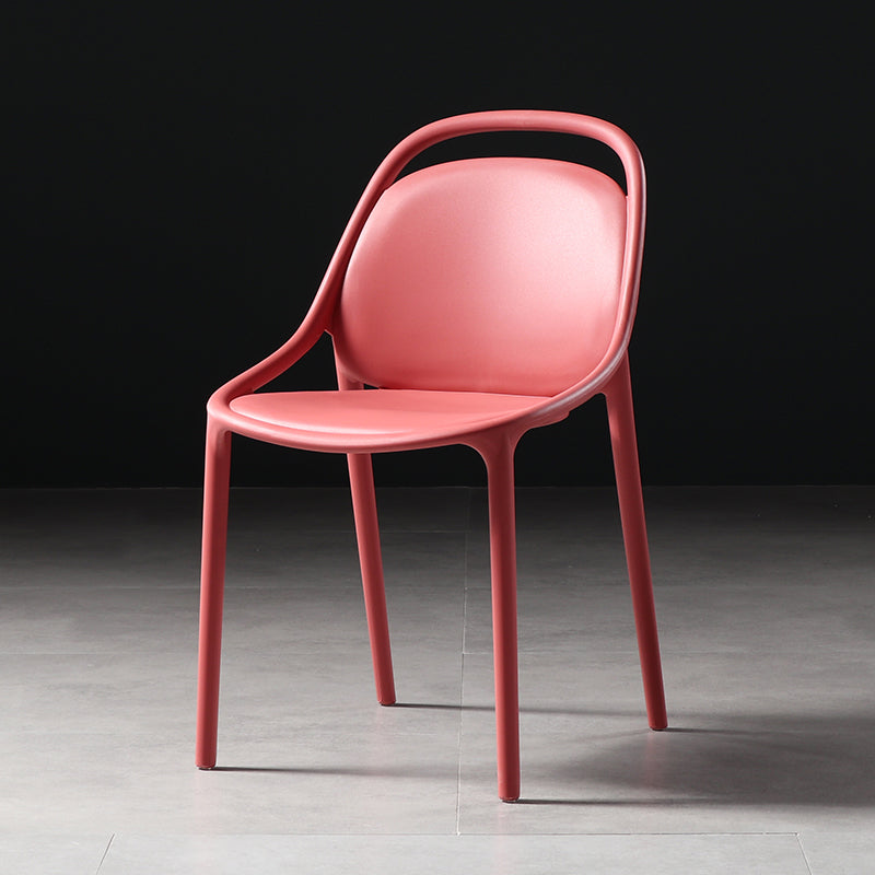 Modern Style Stackable Chairs Dining Armless Chairs with Plastic Legs for Kitchen