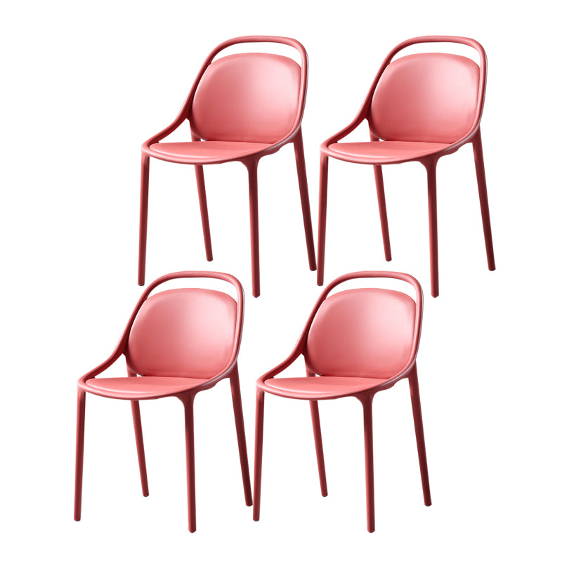 Sillas apilables de estilo moderno, sillas sin brazos con patas de plástico para cocina