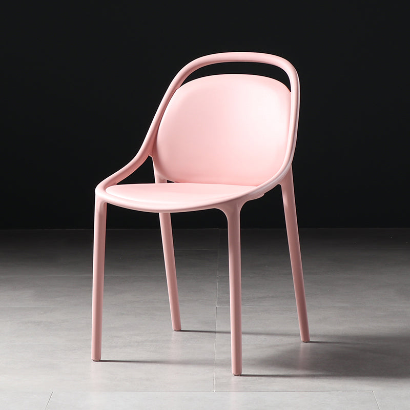Modern Style Stackable Chairs Dining Armless Chairs with Plastic Legs for Kitchen