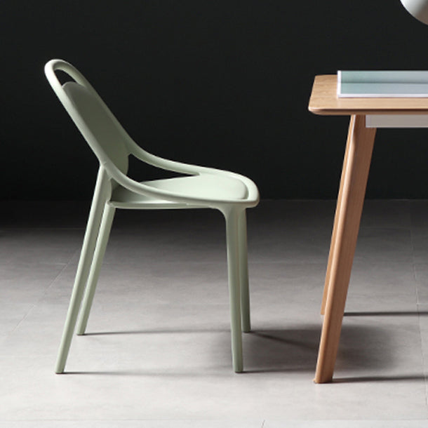 Sillas apilables de estilo moderno, sillas sin brazos con patas de plástico para cocina