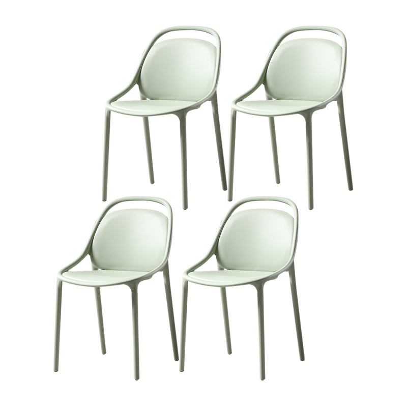 Sillas apilables de estilo moderno, sillas sin brazos con patas de plástico para cocina