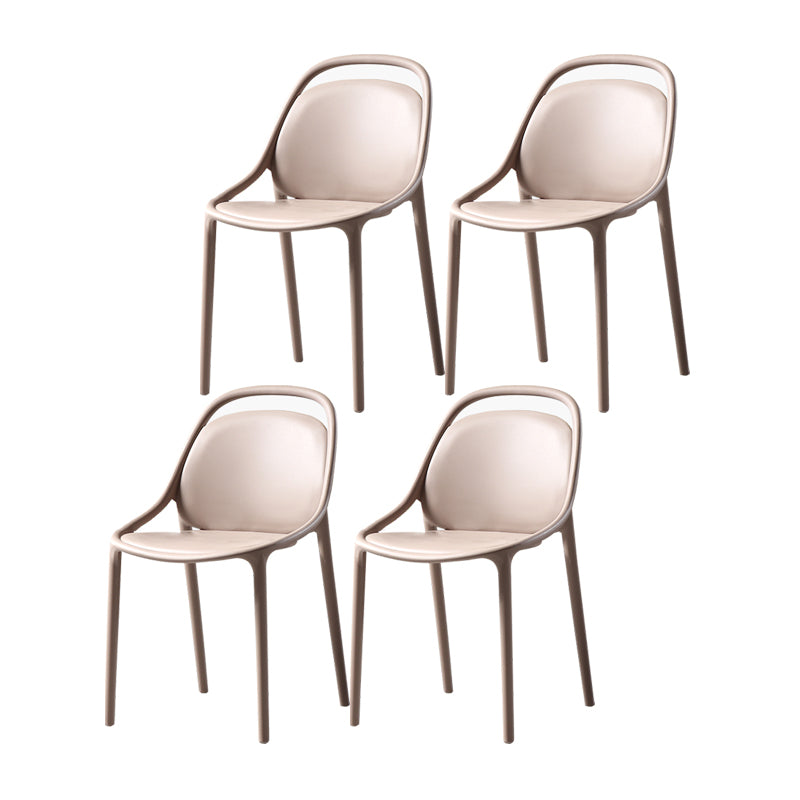 Sillas apilables de estilo moderno, sillas sin brazos con patas de plástico para cocina