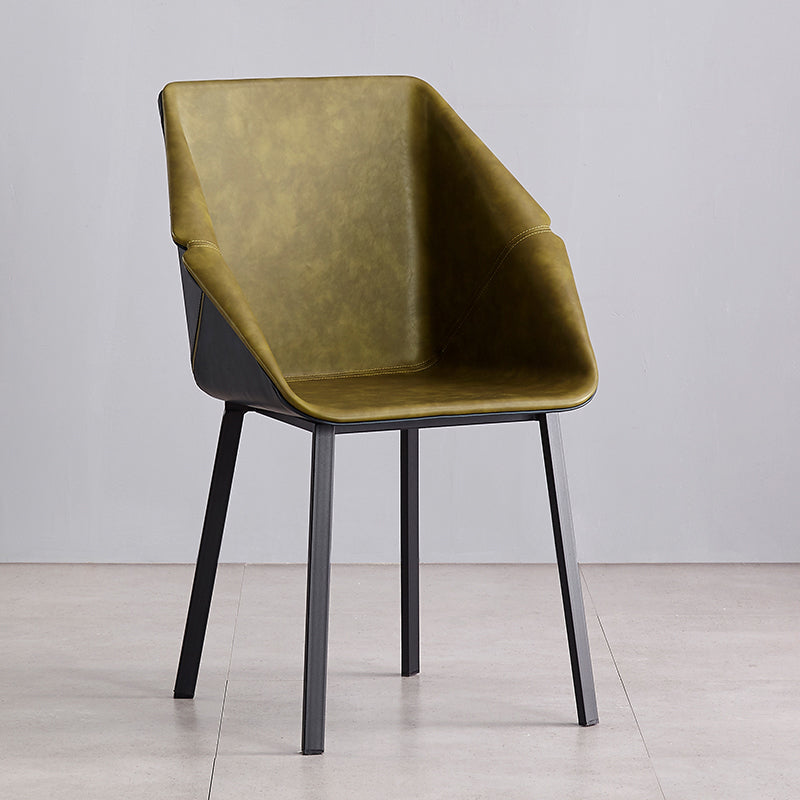 Modern Style Chairs Dining Arm Chair with Metal Legs for Kitchen