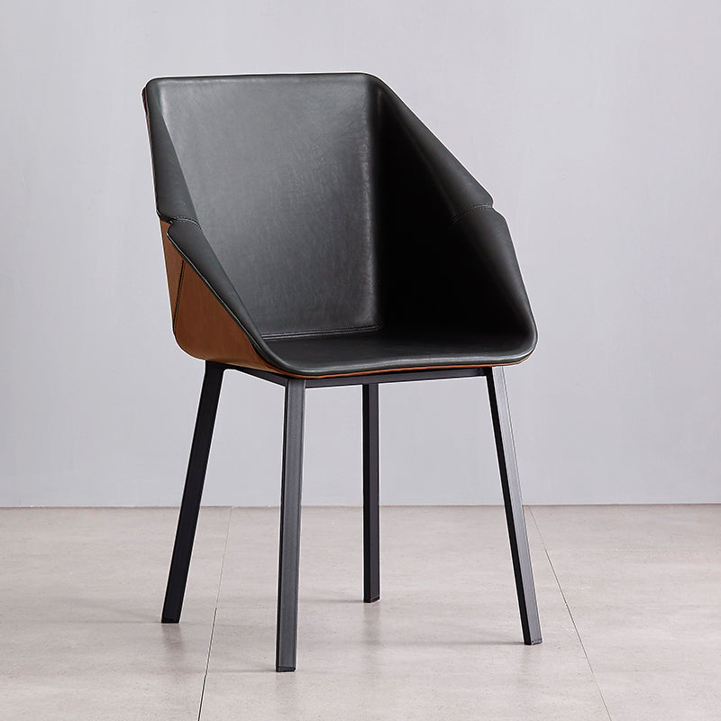 Modern Style Chairs Dining Arm Chair with Metal Legs for Kitchen