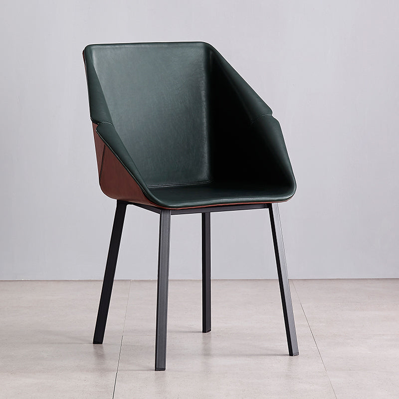 Modern Style Chairs Dining Arm Chair with Metal Legs for Kitchen