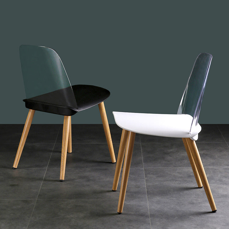 Silla contemporánea sillas de comedor sin brazos con patas de metal para cocina