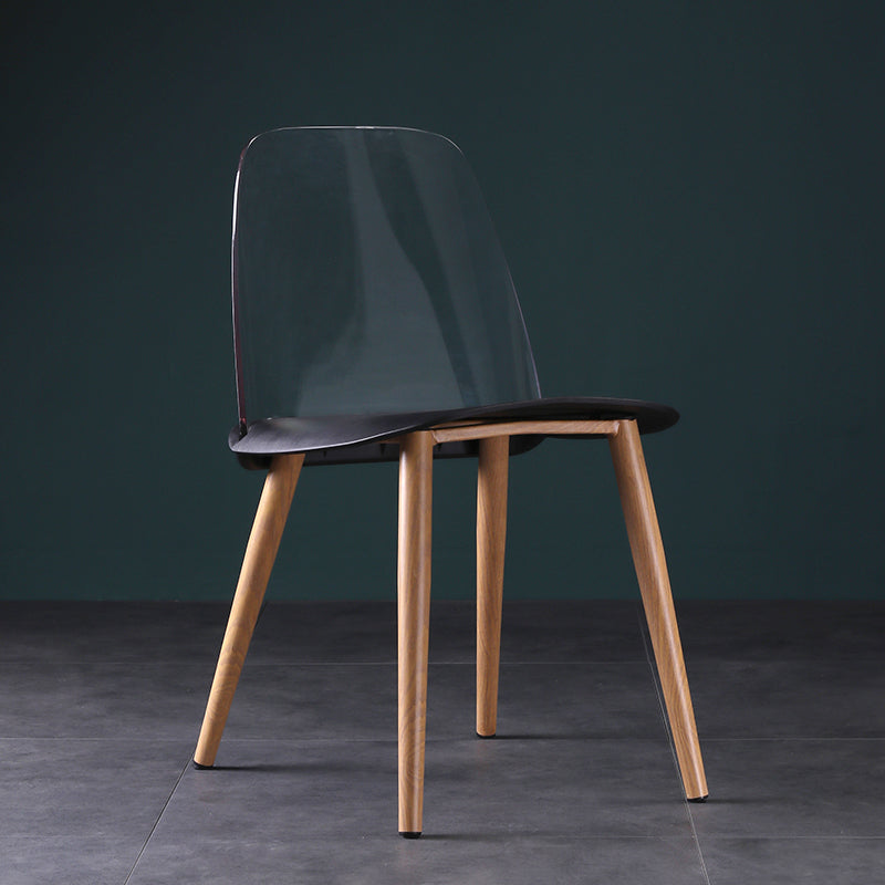 Silla contemporánea sillas de comedor sin brazos con patas de metal para cocina