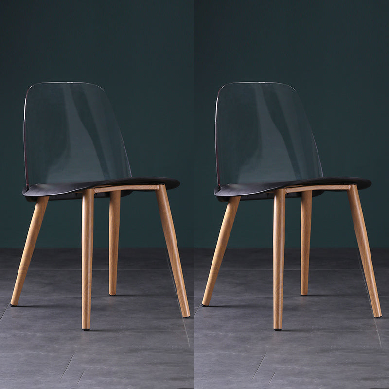 Silla contemporánea sillas de comedor sin brazos con patas de metal para cocina