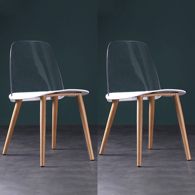 Silla contemporánea sillas de comedor sin brazos con patas de metal para cocina