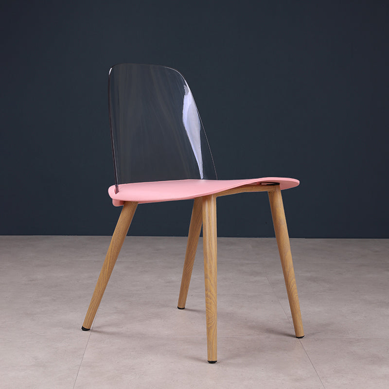 Silla contemporánea sillas de comedor sin brazos con patas de metal para cocina