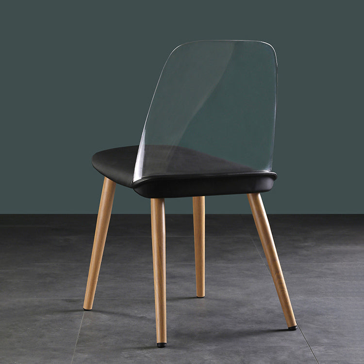 Silla contemporánea sillas de comedor sin brazos con patas de metal para cocina