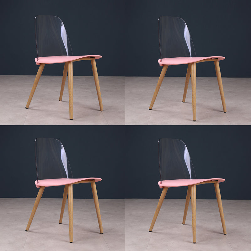 Silla contemporánea sillas de comedor sin brazos con patas de metal para cocina