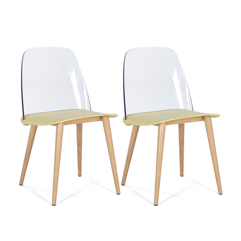 Silla contemporánea sillas de comedor sin brazos con patas de metal para cocina