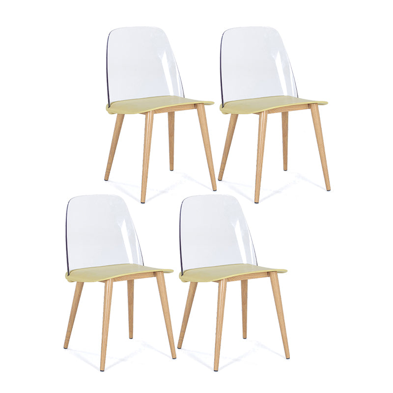 Silla contemporánea sillas de comedor sin brazos con patas de metal para cocina