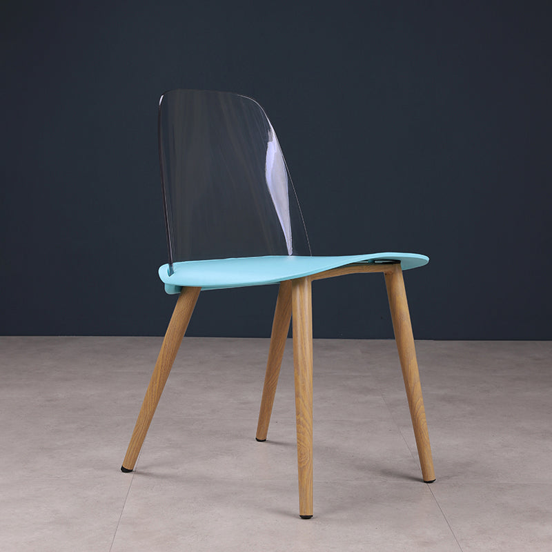 Silla contemporánea sillas de comedor sin brazos con patas de metal para cocina