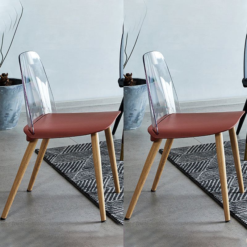 Silla contemporánea sillas de comedor sin brazos con patas de metal para cocina
