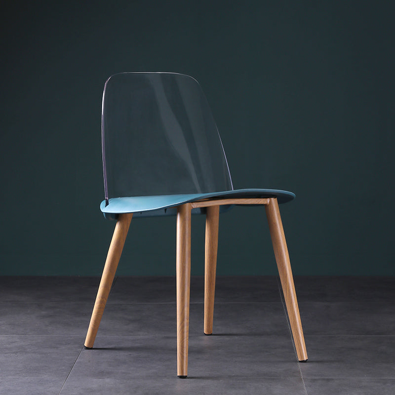 Silla contemporánea sillas de comedor sin brazos con patas de metal para cocina