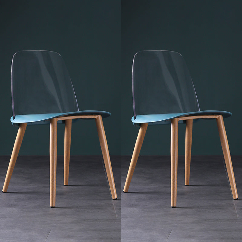 Silla contemporánea sillas de comedor sin brazos con patas de metal para cocina