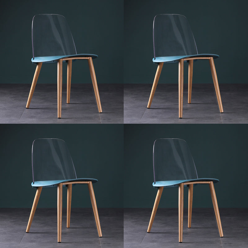 Silla contemporánea sillas de comedor sin brazos con patas de metal para cocina