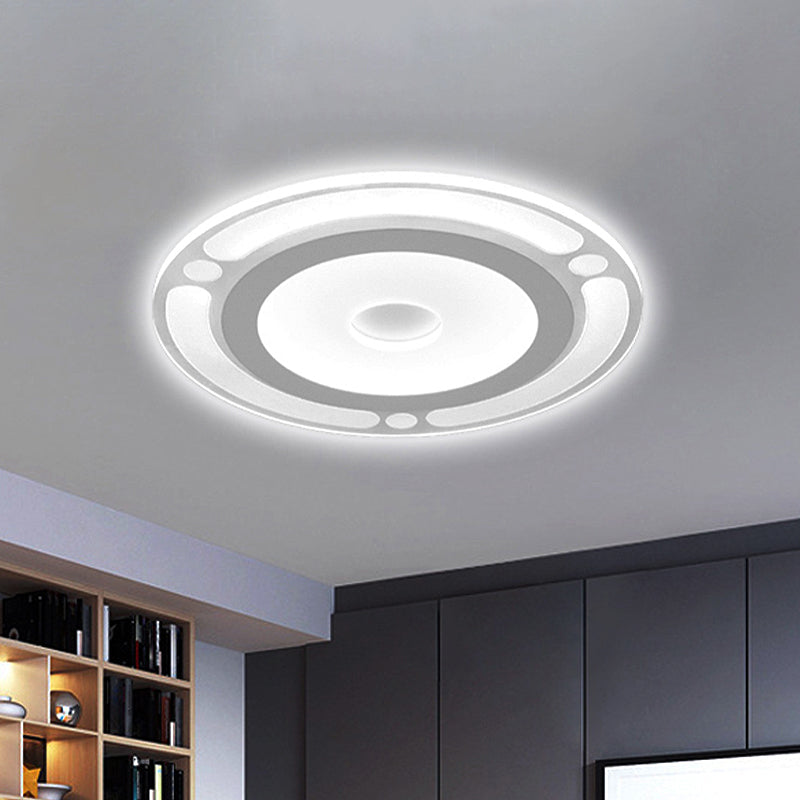 8"/16.5"/20.5" Wide Ring Bedroom Flushmount Acrylic LED Contemporary Ceiling Flush Mount Light in Warm/White Light