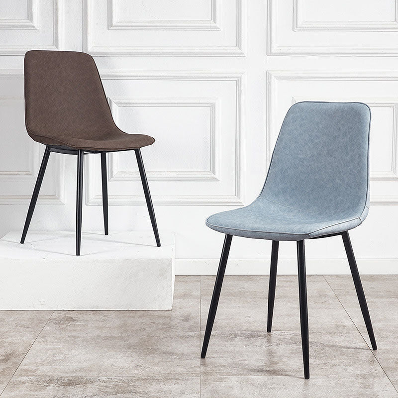 Sillas de estilo moderno, silla sin brazos con patas de metal para cocina