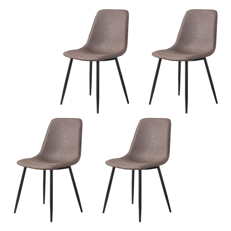 Sillas de estilo moderno, silla sin brazos con patas de metal para cocina