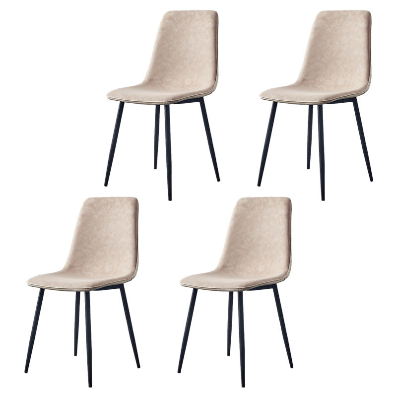 Sillas de estilo moderno, silla sin brazos con patas de metal para cocina