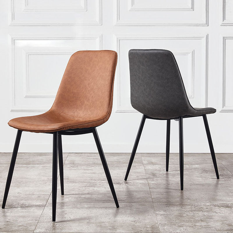 Sillas de estilo moderno, silla sin brazos con patas de metal para cocina