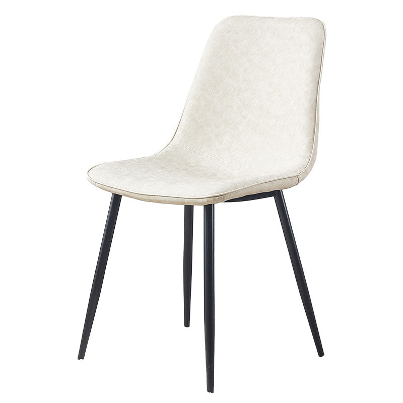 Sillas de estilo moderno, silla sin brazos con patas de metal para cocina