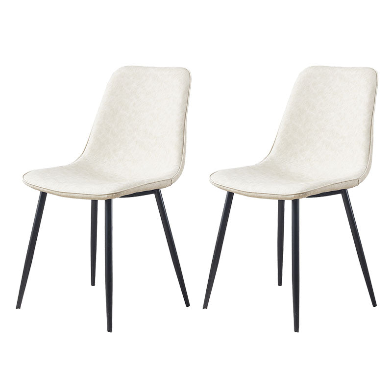 Sillas de estilo moderno, silla sin brazos con patas de metal para cocina