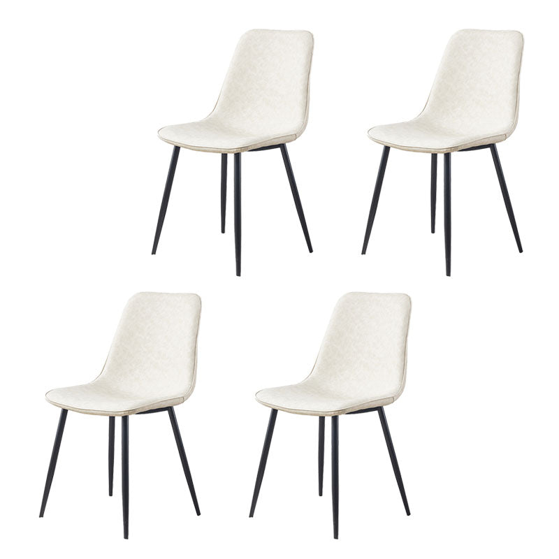 Sillas de estilo moderno, silla sin brazos con patas de metal para cocina