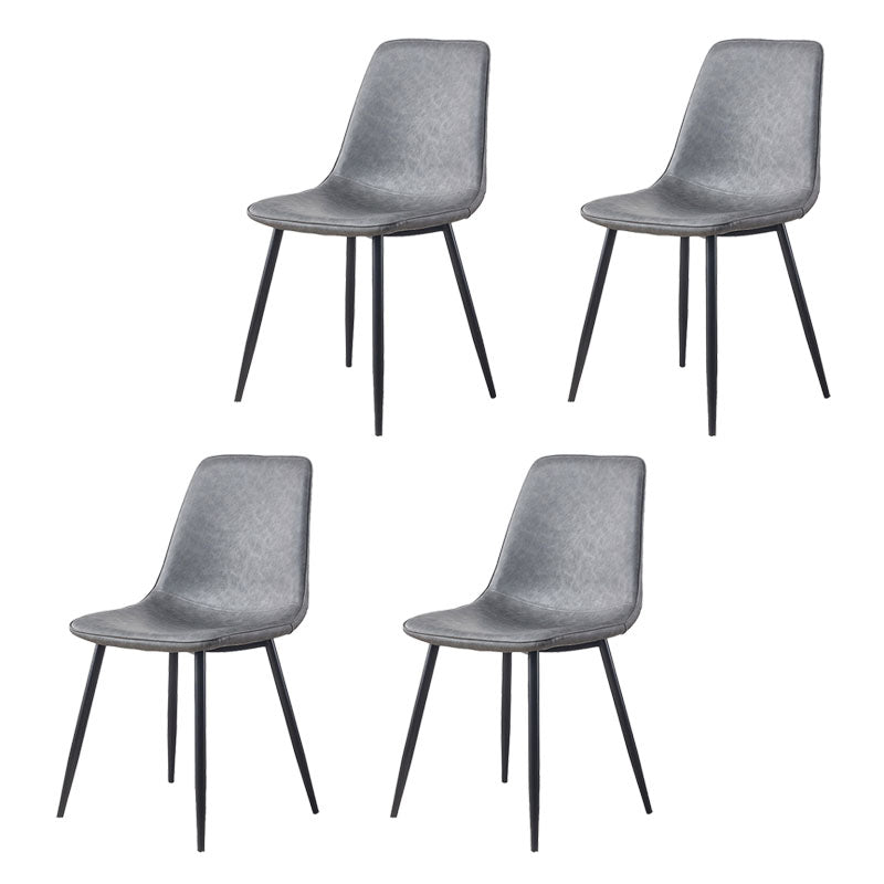 Sillas de estilo moderno, silla sin brazos con patas de metal para cocina