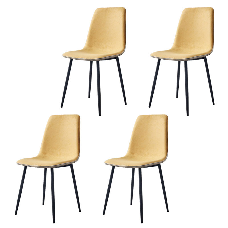 Sillas de estilo moderno, silla sin brazos con patas de metal para cocina
