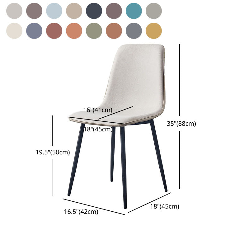 Sillas de estilo moderno, silla sin brazos con patas de metal para cocina