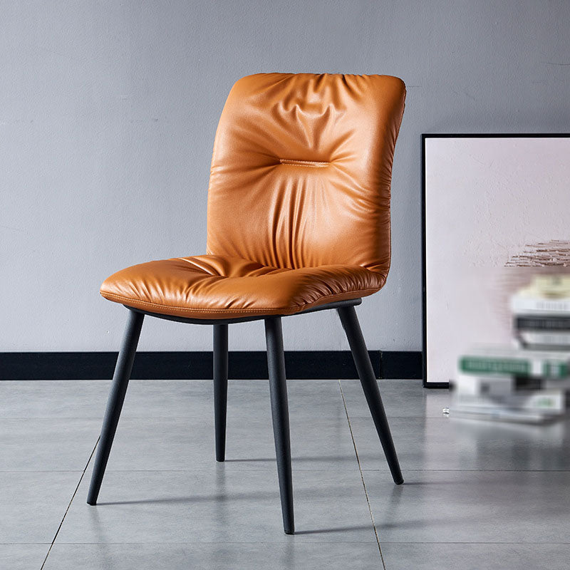 Silla moderna comedor silla sin brazos con patas de metal para cocina