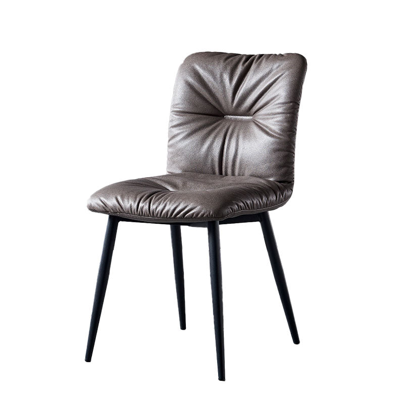 Silla moderna comedor silla sin brazos con patas de metal para cocina