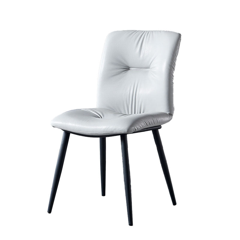 Silla moderna comedor silla sin brazos con patas de metal para cocina