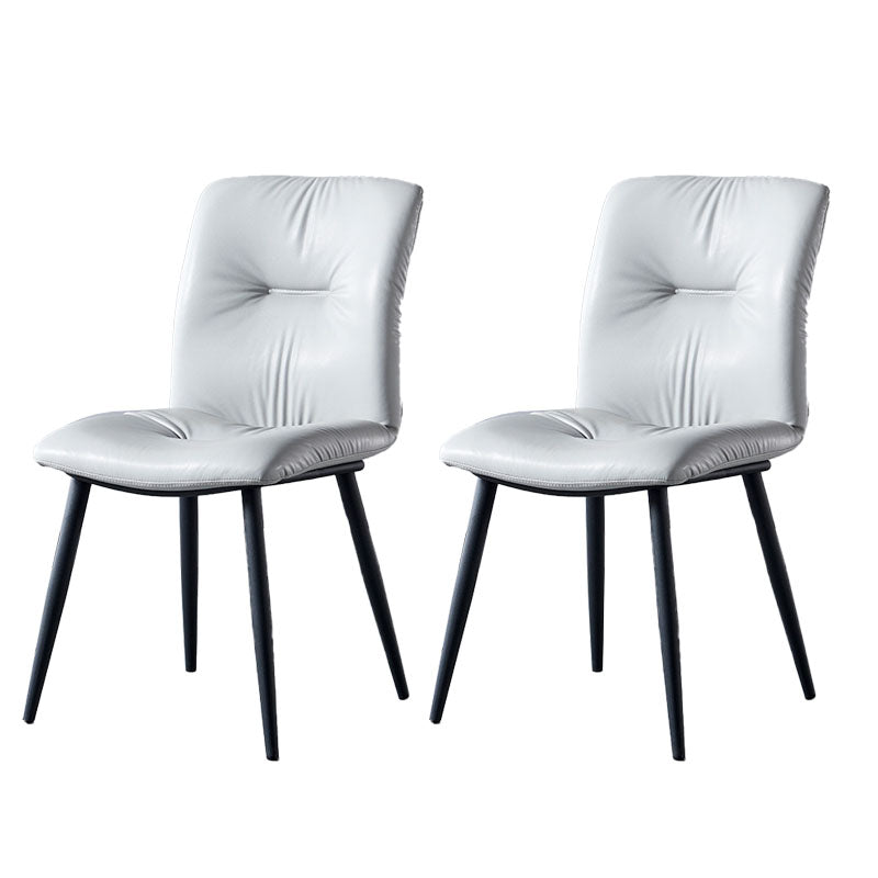 Silla moderna comedor silla sin brazos con patas de metal para cocina