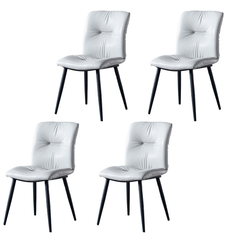 Silla moderna comedor silla sin brazos con patas de metal para cocina