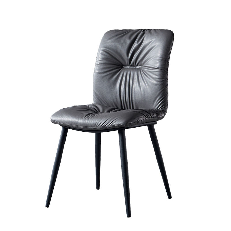 Modern Chair Dining Armless Chair with Metal Legs for Kitchen